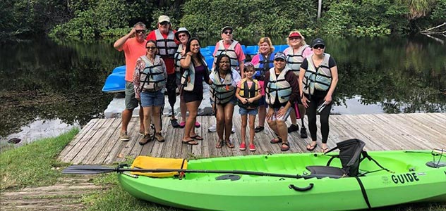 recreational therapy kayaking trip in florida